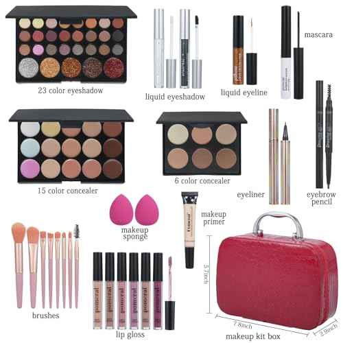 Makeup Kit,Makeup Set For Women Full Kit,Professional Make up Kit For Beginners,Makeup Gift Set For Women,Makeup Sets for Girls,Makeup Kit For Teens (red)