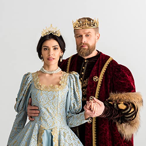 Henoyso 4 Pcs Prom King and Queen Crowns for Men Women Halloween Party King Queen Tiara Headband Homecoming Party Favor