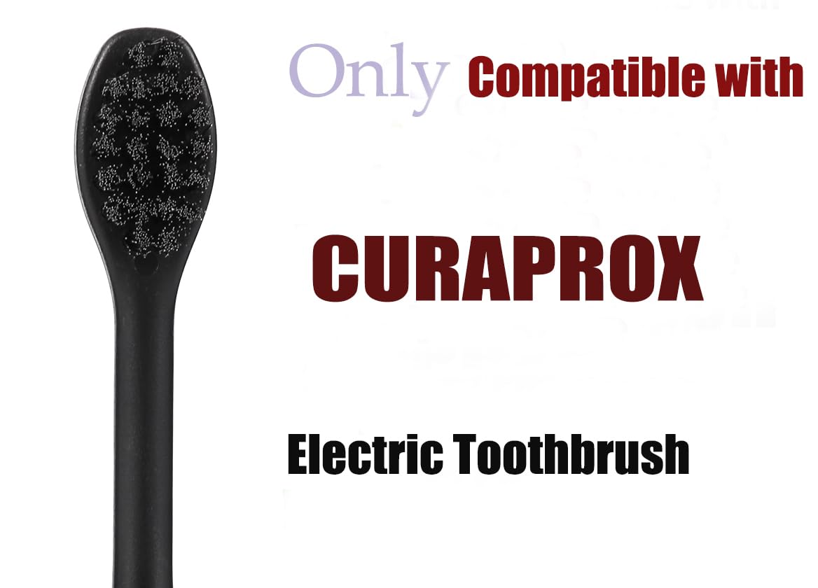 6 Pcs Replacement Toothbrush Heads for Curaprox Hydrosonic Electric Toothbrush Adults, Black