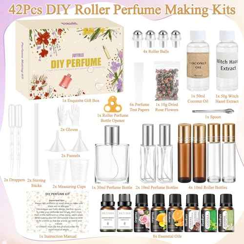 Perfume Making Kit- DIY Roller Perfume Making Kits for Women, Make Your Own Scent with Essential Oil, Bottle, Roller Fragrance Set, Fragrance Gifts for Women Girls