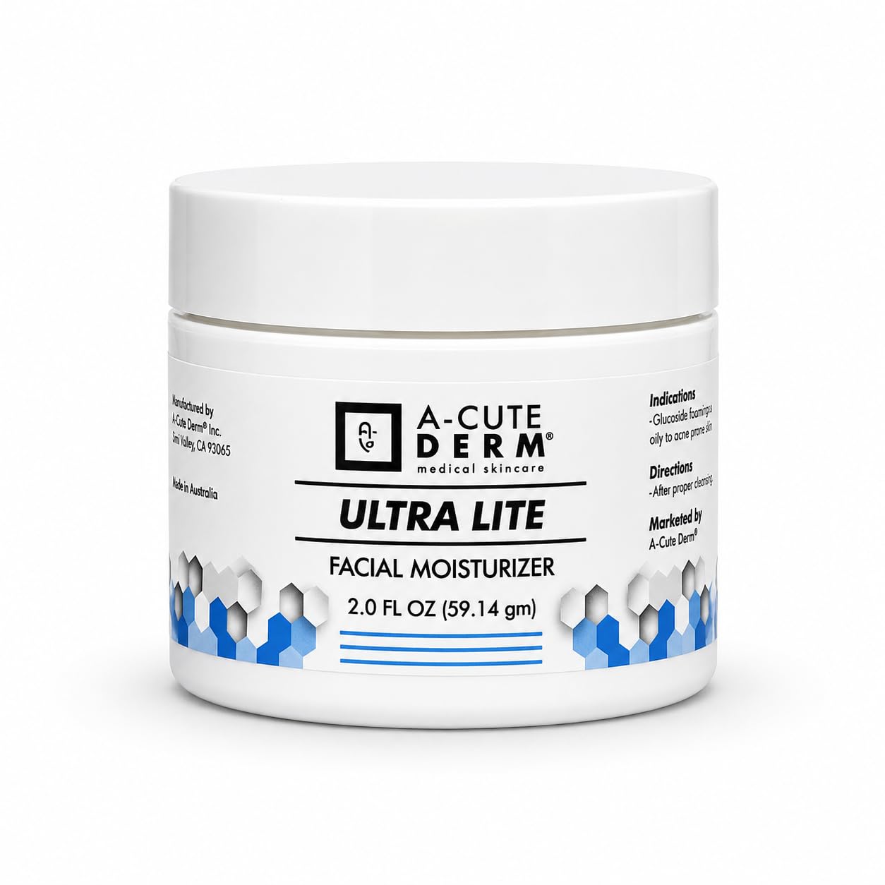 A-Cute Derm Ultra Lite Facial Moisturizer for Dry Skin | Helps in Soften and Rehydrate Skin | Day and Night Cream (2.0 oz)