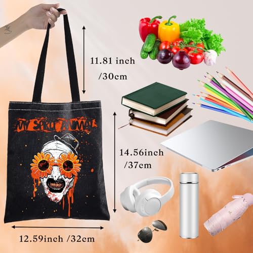 BWWKTOP Clown Movie Cosmetic Makeup Bag Movie Fans Gifts Horror Movie Zipper Pouch for Women Girls