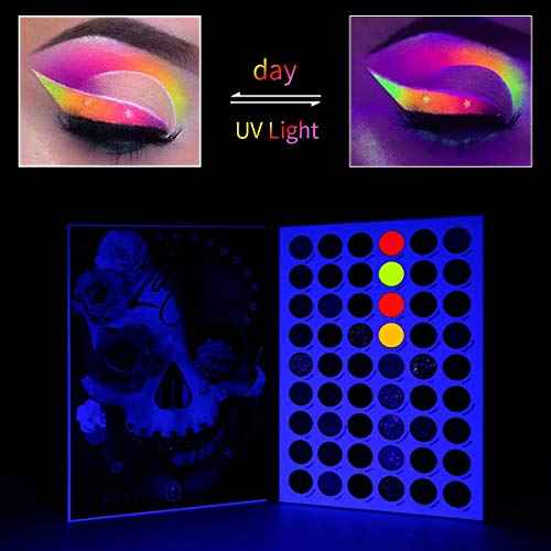 DE'LANCI Big Colorful Eyeshadow Palette Professional 54 Color Board Eye Shadow Bright Neon Glitter Matte Shimmer Makeup Pallet Highly Pigmented Powder EyeShadow for Women Girl Halloween Christmas Gift