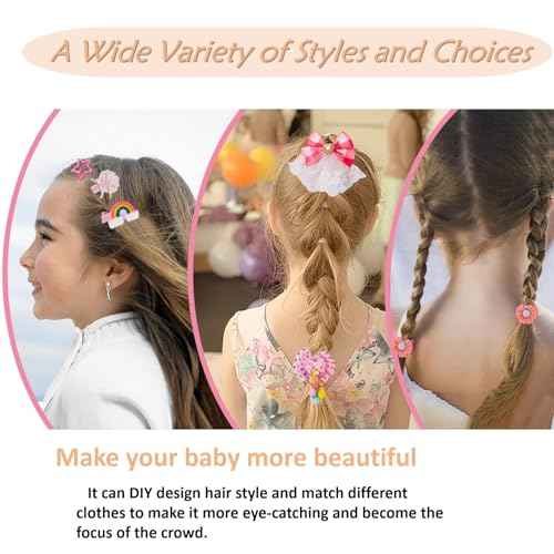 Girls Jewelry Set with Hair Accessories: Clips, Barrettes, Ties, Bows, and Round Jewelry Box - Christmas Gift for Ages 3-12