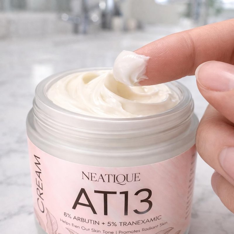 Neatique AT13 Arbutin 8% + Tranexamic Acid 5% Face Cream, 80,000 ppm Arbutin, 50,000 ppm TXA, Daily Facial Moisturizer with Niacinamide and Glutathione, 60ml / 2.12 oz