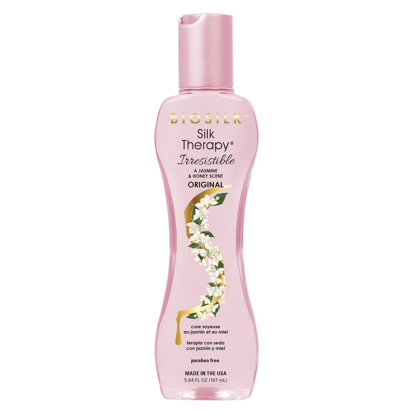 BioSilk Irresistible Leave-In Treatment, Weightless Moisture & Repair for All Hair Types, Jasmine & Honey Scent, Sulfate-Free, Paraben-Free, Cruelty-Free, 5.64 Oz