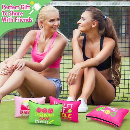 Paterr 12 Pieces Dink Ball Makeup Bags Sports Cosmetic Bag Funny Travel Organizer Zipper Pouch Dink Ball Lovers Gifts Christmas Gifts for Women Girls(Fashion Style)