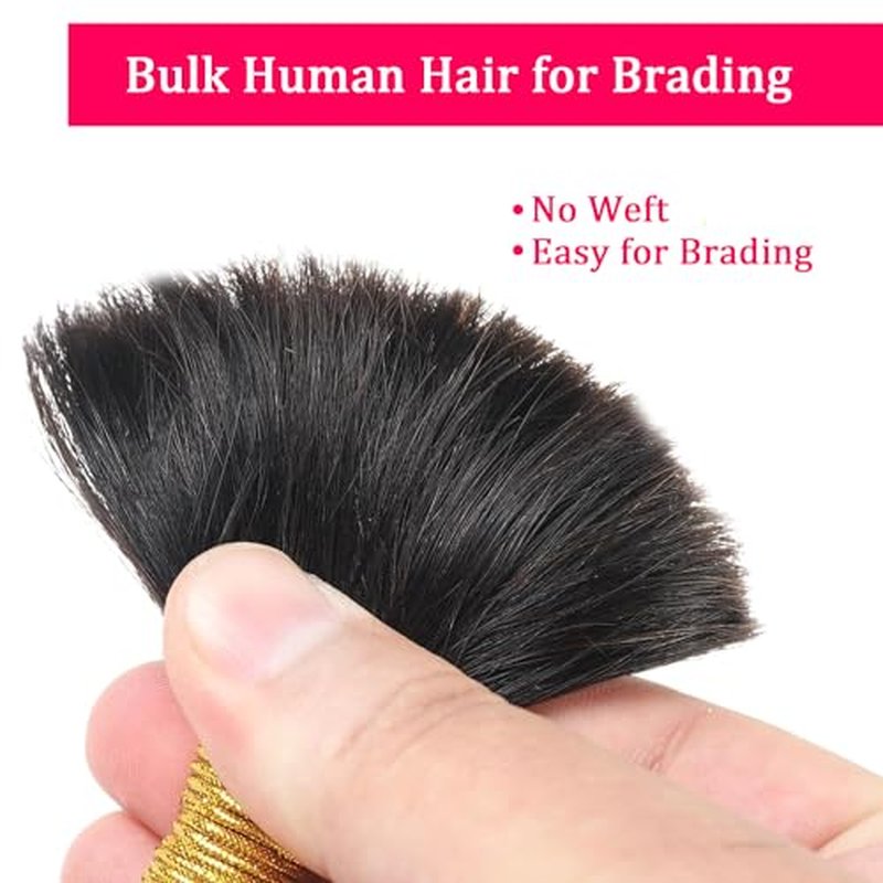 Human Braiding Hair 2 Bundles 100g 22Inch Deep Wave Bulk Human Hair for Braiding No Weft Curly Braiding Hair Bulk Curly Human Hair for Boho Braids 12A Brazilian Virgin Hair Extensions Natural Color