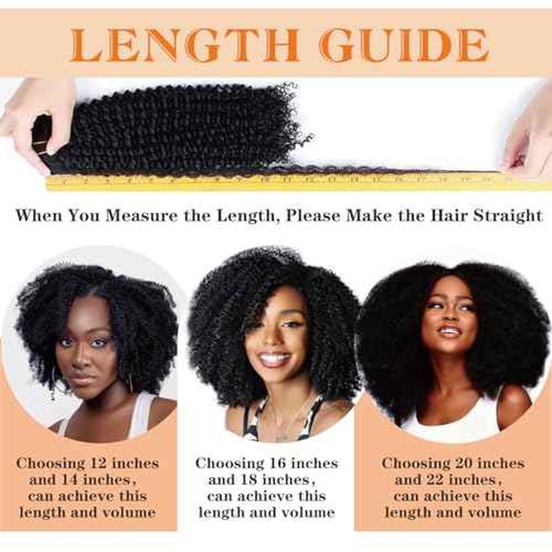 Afro Kinky Curly Clip in Hair Extensions Human Hair 4C Hair Clip in Extensions 8pcs 240g/set 10A Brazilian Virgin Natural Hair Clip Ins for Black Women Natural Black Color 14 Inch