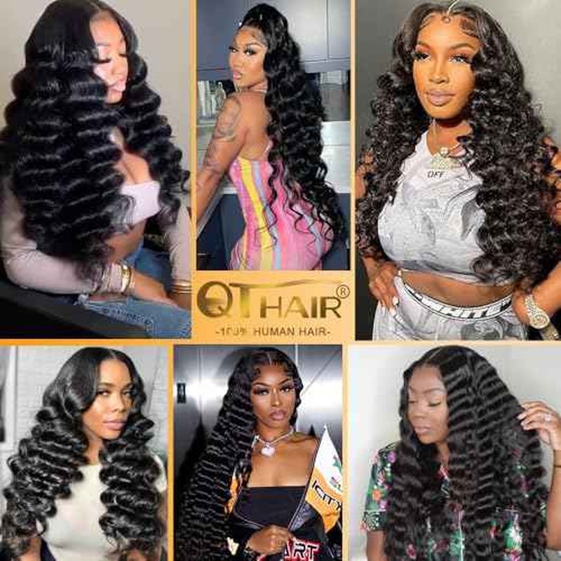 QTHAIR 16A Peruvian Virgin Hair Loose Wave 28 28 inch 200g 100% Unprocessed Loose Deep Wave Peruvian Human Hair Weave 2 Bundles Natural Color Bundles Human Hair
