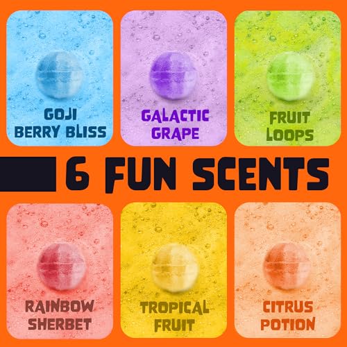 Halloween Bath Bombs for Kids with Surprise Halloween Toys Inside (6 Pack) - Large Pumpkin Bath Bombs for Kids, Boys, Girls & Teens ? Spooky Boo Basket Stuffers for Kids - Made in USA by Two Sisters