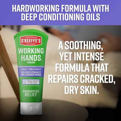 O'Keeffe's Working Hands Night Treatment Hand Cream for Extreme Dryness - 7 oz Tube (1 Pack) - Repairing Skincare for Cracked, Dry Hands