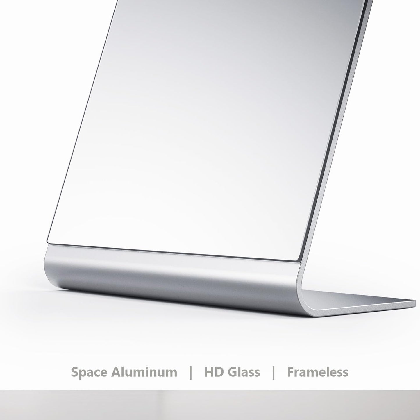 NEZZOE 12"x7" Frameless Flat Makeup Mirror, Free Standing Vanity Mirror for Bathroom Countertop, Desk or Jewelry Display, Perfect for Makeup & Shaving