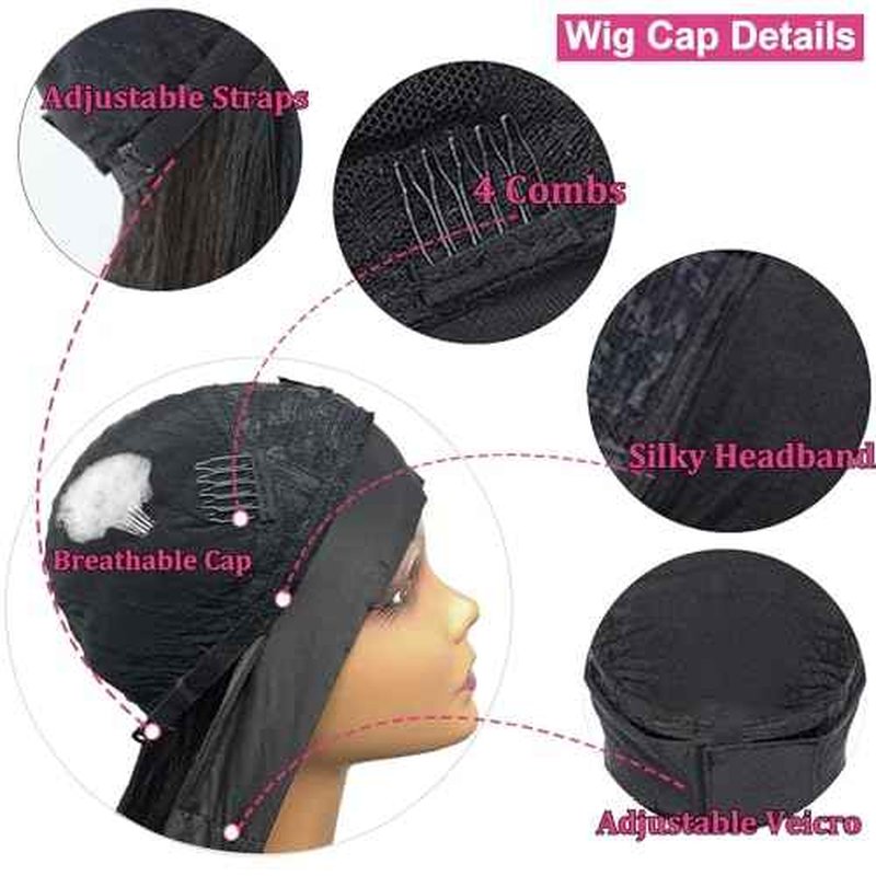 Headband Wig Human Hair 28 Inch Straight Headband Wigs for Black Women Machine Made Human Hair Wigs Glueless None Lace Front Wig Brazilian Virgin Human Hair 150% Density Natural Black Color