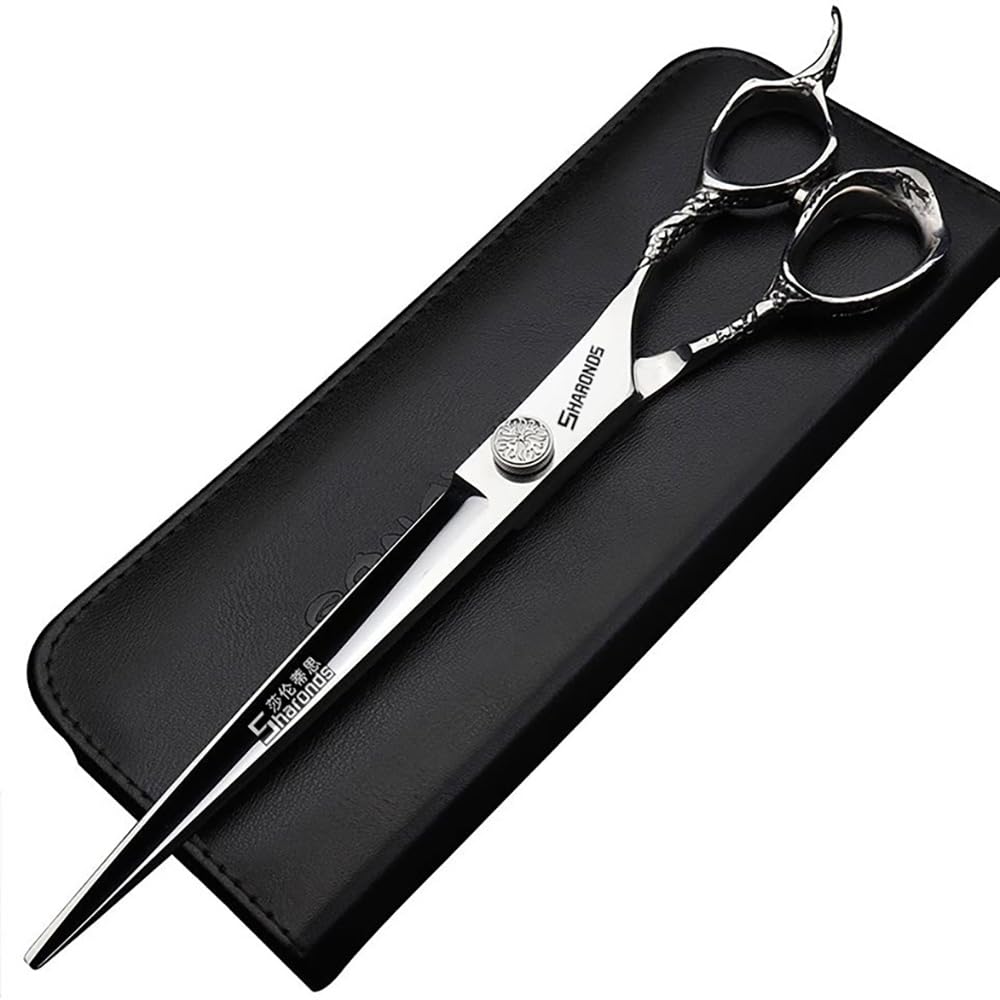 6/7/8 Inch Professional Hairdressing Scissors Barber Rose Pattern Hair Stylist Shears Styling Tool Japanese Stainless Steel Clippers (8-in cutting scissors)