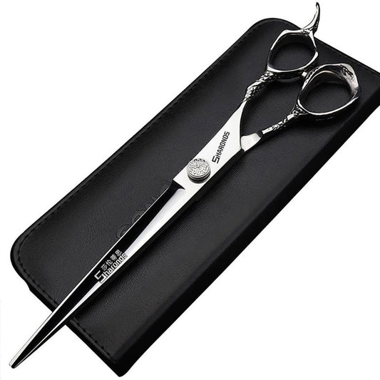 6/7/8 Inch Professional Hairdressing Scissors Barber Rose Pattern Hair Stylist Shears Styling Tool Japanese Stainless Steel Clippers (8-in cutting scissors)