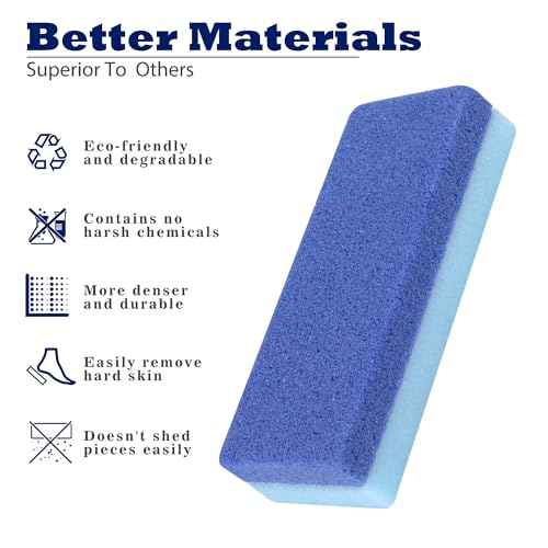 6 Pack Foot Pumice Stone for Feet Callus Remover, EWAGOA Pedicure Tools for Feet, Foot Exfoliator and Foot Scrubber Dead Skin Remover Cracked Heel Repair (6-Blue)