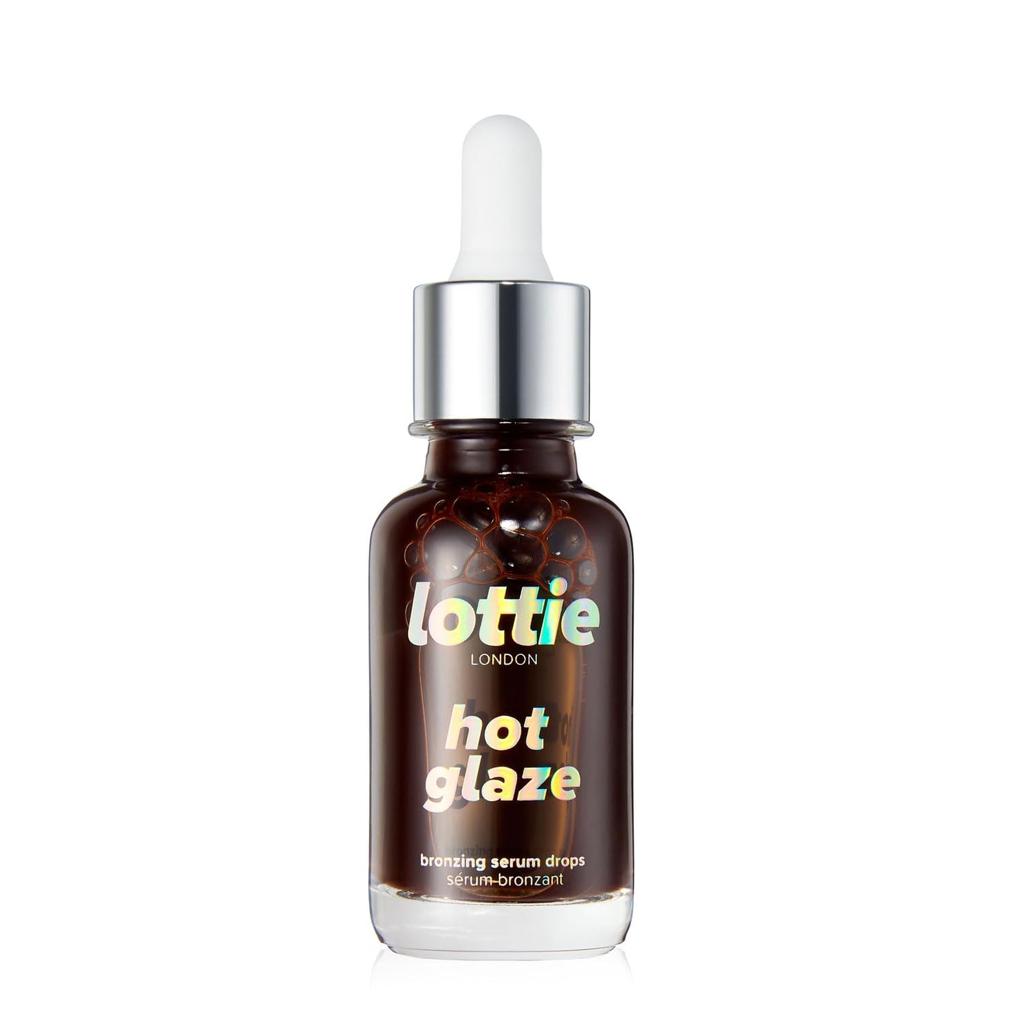 Lottie London Hot Glaze in Bronze Universal Bronzing Drops, Tinted Bronzing Drops, Serum-like Formula Infused with Hyaluronic Acid, Squalane & Niacinamine