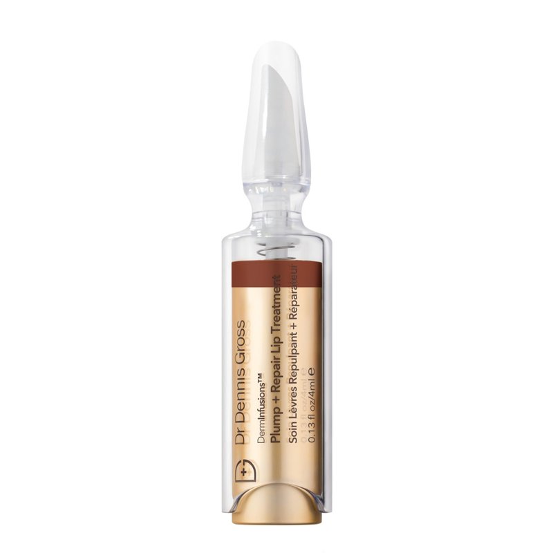 Dr Dennis Gross DermInfusions Plump + Repair Tinted Lip Treatment, Brown - Visibly Plumps & Defines Lips with Hyaluronic Acid & Peptides - Repairs Moisture Barrier - 4 mL