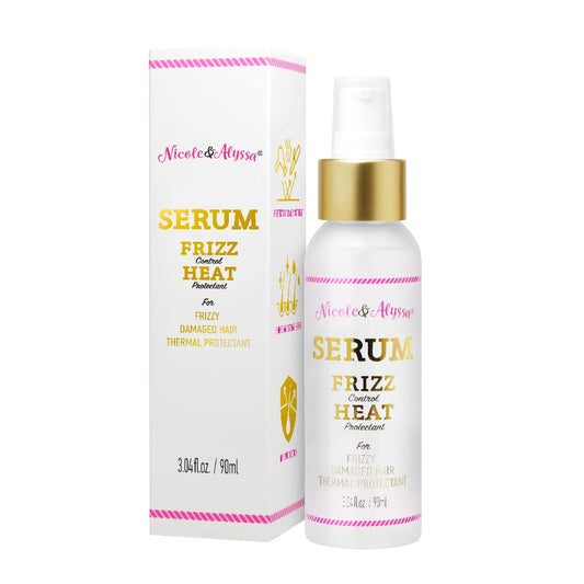Nicole & Alyssa Hair Serum for Frizzy, Dry, Damaged Hair – Anti-Frizz Treatment, Heat Protectant, Hair Straightening & Smoothing Oil for Intense Shine, 3.04 fl oz