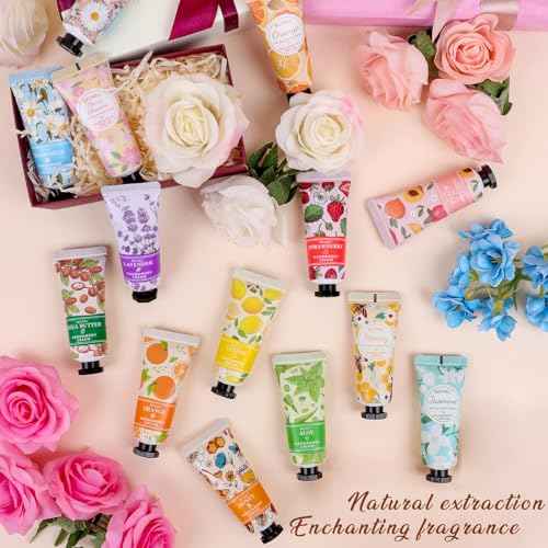 24 Pack Hand Cream Gifts Set For Women, Mini Hand Lotion Travel Size in Bulk for Dry Cracked Hands, Graduation Gifts, End of Year Teacher Appreciation Gifts, Thanksgiving Gifts, Party Favors