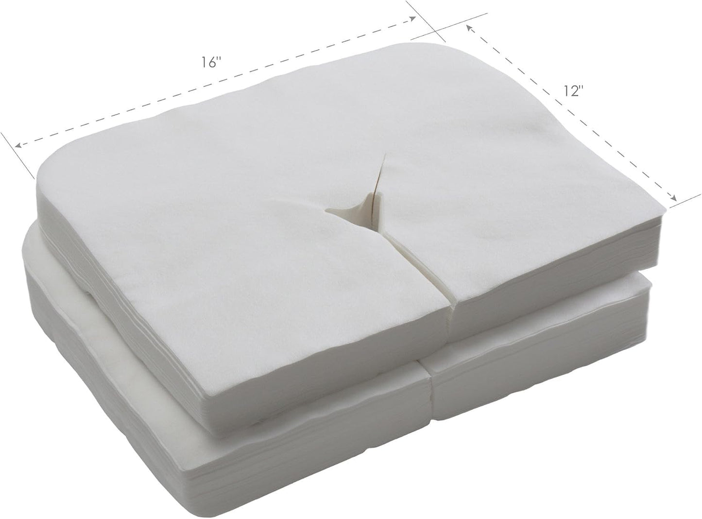 EARTHLITE Flat Disposable Face Cradle and Headrest Covers, 500-Pack, Medical-Grade, Ultra Soft, Luxurious, Non-Sticking for Massage Tables & Chairs, White