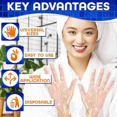 200 Pcs Paraffin Gloves for Hands - Lightweight, Disposable, Transparent, Leak-Proof, Universal Plastic Paraffin Wax Gloves for Hands - Soft, Easy to Use for Cooking, Eating, Cleaning, Hair Coloring