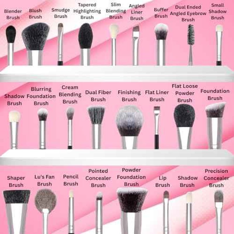 25-Piece Professional Makeup Brush Set - Premium Synthetic Brushes for Eyeshadow - Soft Bristles for All Skin Types - Natural Non-Irritating brush Hair - Natural Birch Wood Handles