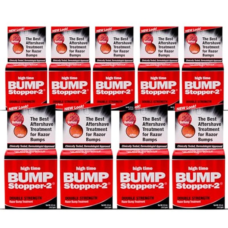 Bump Stopper 2 Double Strength Razor Bump Treatment | Formulated to Relieve Razor Burn | Eliminates Ingrown Hairs | Aftershave for Men - 0.5 OZ (9 Pack)