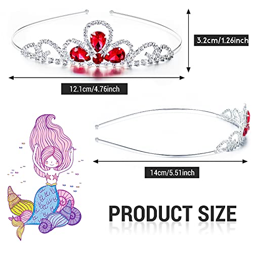 10 Pieces Girls Princess Rhinestone Crown Colorful Crystal Headband Crystal Tiara Rhinestone Princess Headband for Birthday Wedding Crown Party Prom, Little Girls, Colorful