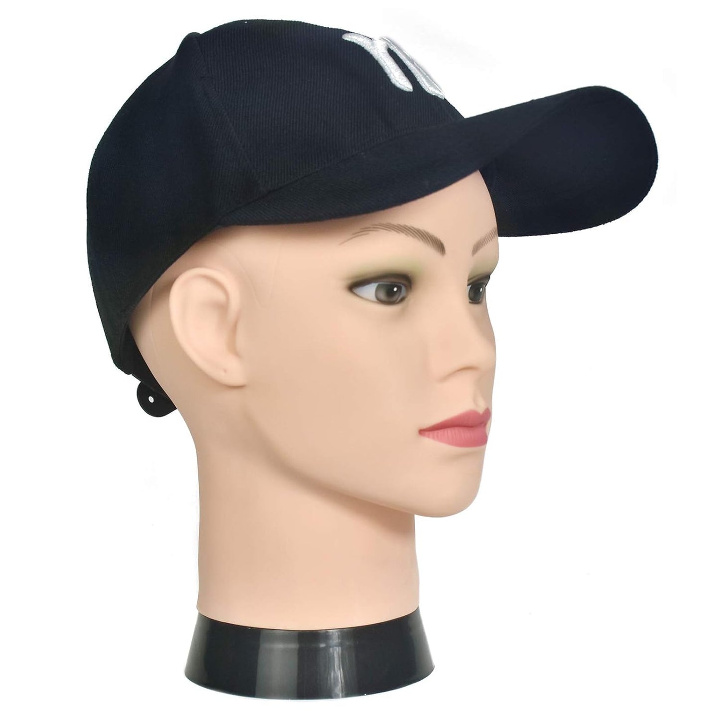 Professional Cosmetology Mannequin Head - Female Bald Wig Display, Hat & Glasses | Includes Clamp