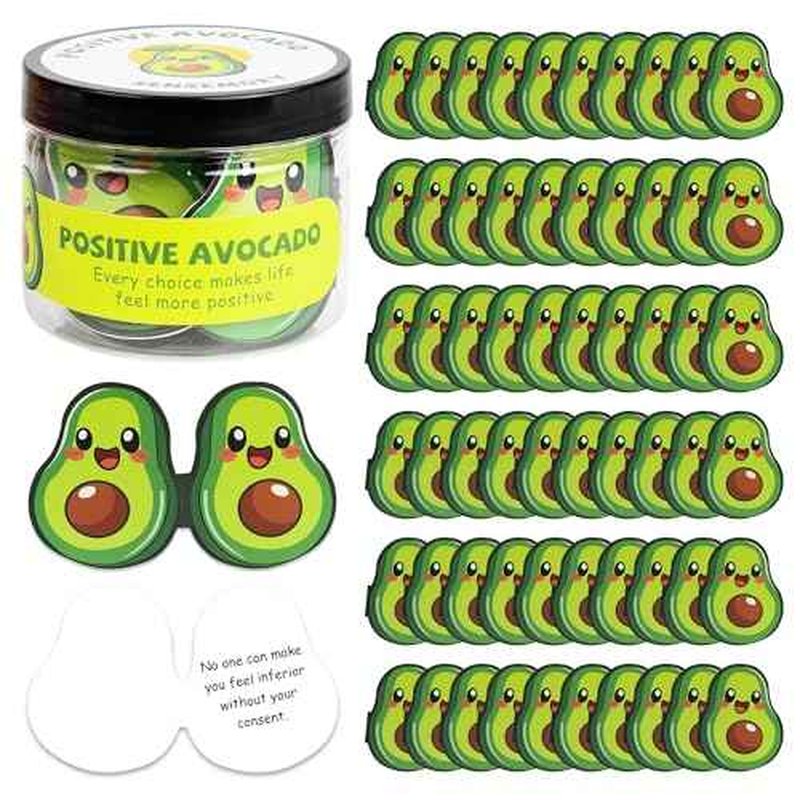60 Pcs Positive Avocado Affirmation Cards Jar, Funny Emotional Support Avocado Gift for Teen Girls, Inpirational Gifts for Women, Tween Girls, Teen Girl Gifts Trendy Stuff