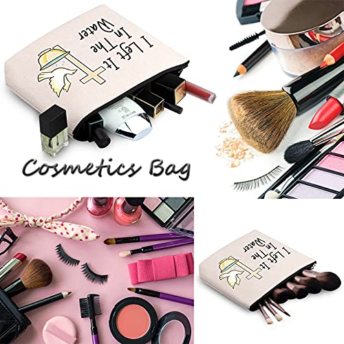 WCGXKO Adult Woman Baptism Gift Baptized I Left It In The Water Zipper Pouch Makeup Bag (I Left It In The Water)