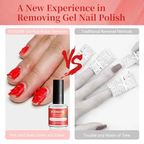 JODSONE Gel Nail Remover No Need Soaking or Wrapping for Quick And Easy Removal At Home with Cuticle Pusher and Nail File