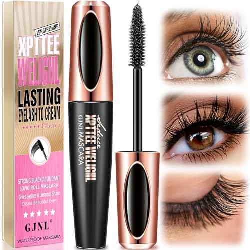 4D Silk Fiber Lash Mascara Waterproof - Stocking Stuffers Gifts for Women Natural Long Lasting Mascara Black Volume and Length, Christmas Xmas Presents Gifts for Girls