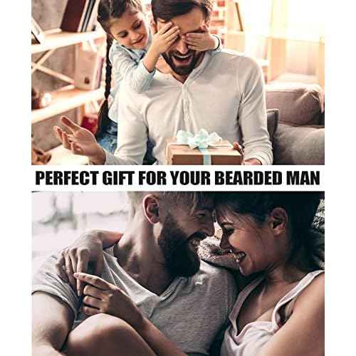 Beard Grooming Kit for Men Care: with Beard Shampoo - Oil - Balm - Brush - Comb - Scissors & Storage Bag, Fathers Day - Christmas - Birthday Gifts for Men, Stocking Stuffers for Him/Boyfriend/Husband