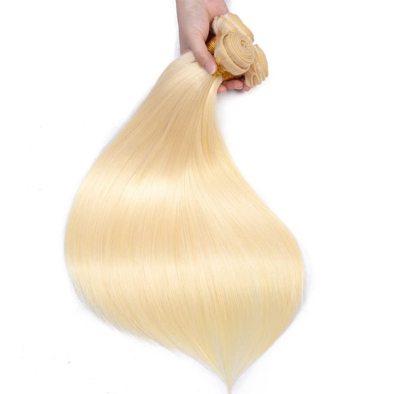 613 Straight Bundles Honey Blonde Human Hair Bundles Grade 8A Brazilian Remy Hair Weaves Extensions For Women 8 10 12 Inch