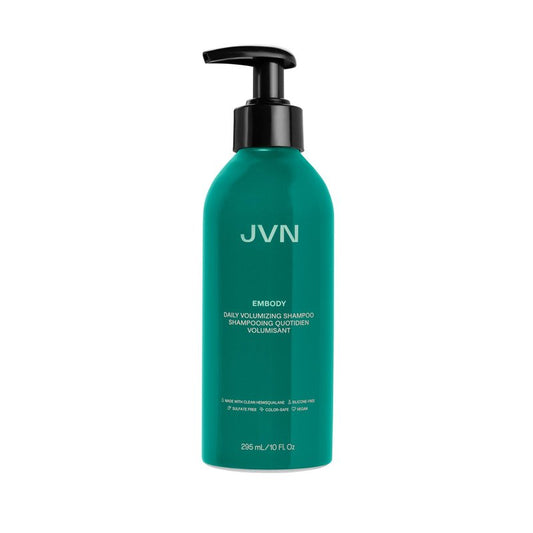 JVN Embody Volumizing Shampoo, 10 Fl Oz, Color Safe Clarifying Shampoo for Build up, Adds Fullness, Moisture and Restores Shine, Hair Care for Women and Men, Non-Toxic, Silicone and Sulfate Free