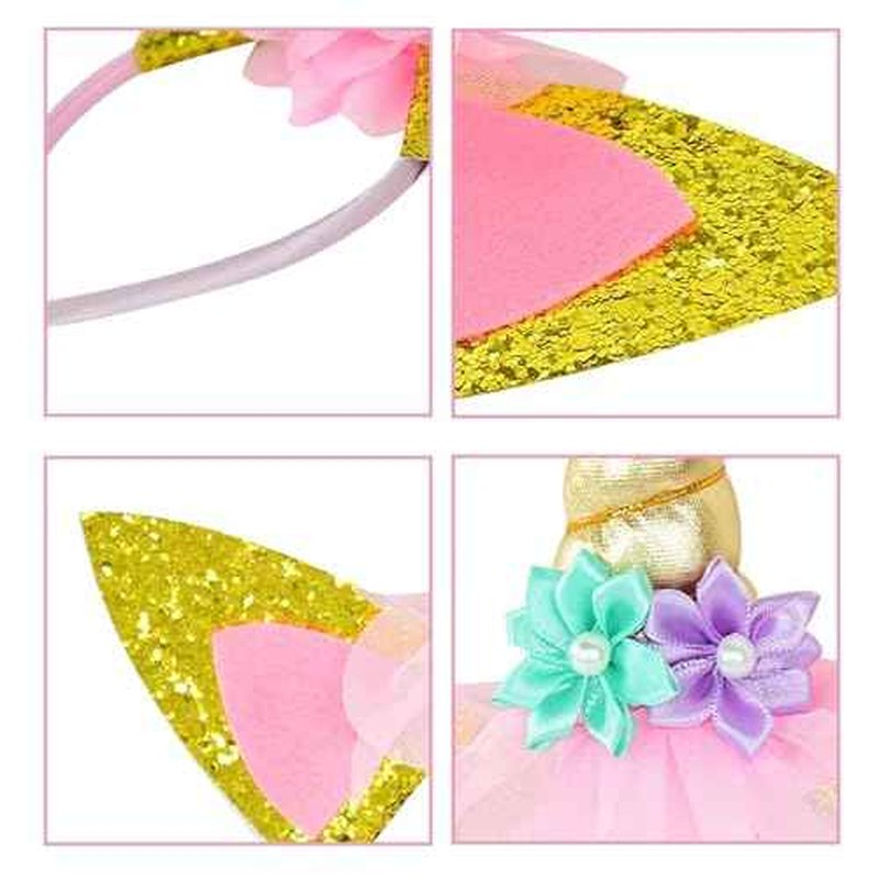 Unicorn Horn Headband Glitter Cute Unicorn Hairband Birthday Party Halloween Cosplay Clothing Hair Decoration