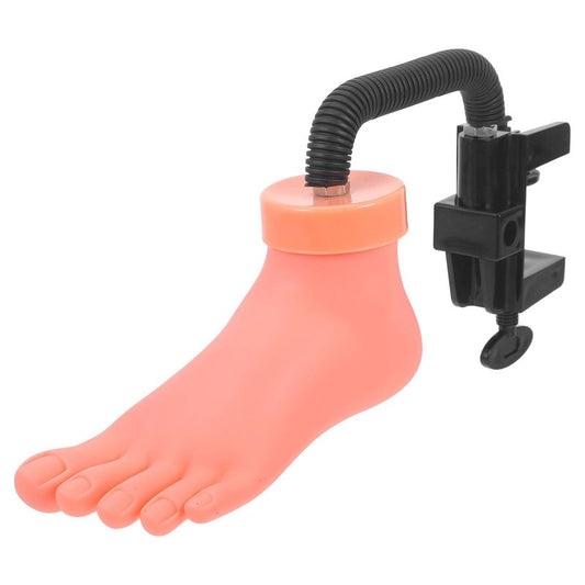 FRCOLOR 13In Nail Art Practice Foot Model Flexible Silicone Mannequin Foot for Pedicure Training Stable Non-Slip Base for Manicure Tips Application & Polish Practice