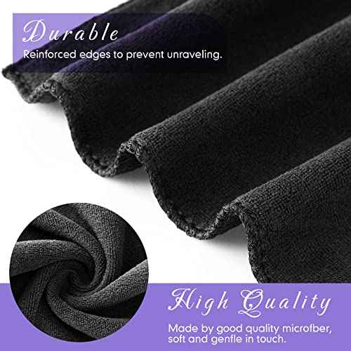 Macarrie 48 Pcs Makeup Towels Gifts Bulk for Women Christmas Teacher Employee 12 x 12 Inch Make up Cloth Microfiber Wash Cloth Reusable Remover Face Skin Cleaning Soft Absorbent Spa Facial(Black)