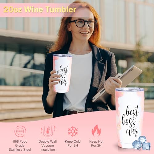 Suhctuptx Boss Gifts for Women, Christmas Gift for Female, Best Boss Lady Gifts for Women Funny Thank You Appreciation Day Basket Birthday Farewell Gift for Bosses Leader Manager Supervisor(Pink)