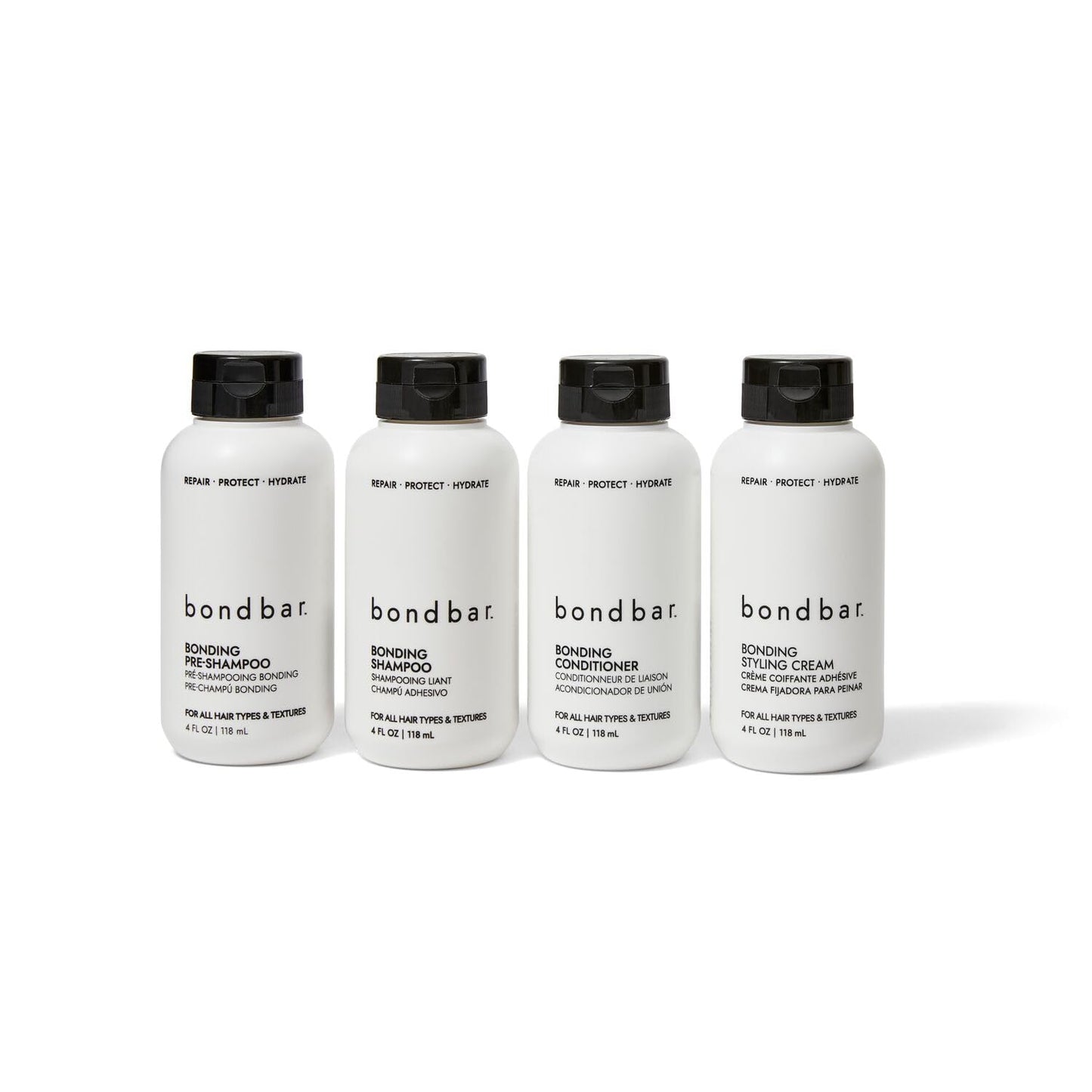 Bondbar Bonding Essential Kit, Contains PreShampoo, Shampoo, Conditioner, and Styling Cream, 4 x 4 Oz