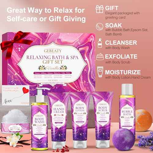Spa Gifts for Women -Stress Relief Relaxing Body Wash & Bath Set,Christmas Gift for Mom Wife Her Sister Birthday Gifts,Unique Self Care Womens Gift Xams Stocking Stuffer Secret Santa Gifts for Women