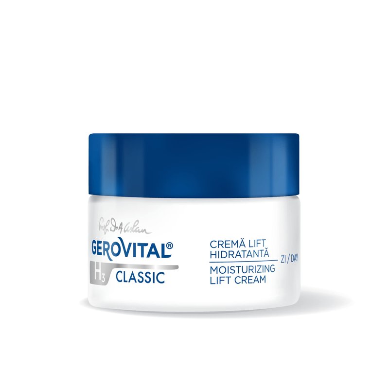 GEROVITAL CLASSIC Moisturizing Lifting Cream with Hyaluronic Acid and Vitamin E - Deep Hydration, Reduces Wrinkles & Fine Lines, Anti-Aging Face Cream, 50 ml