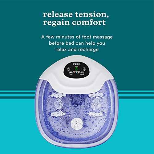 HoMedics Salt-N-Soak Footbath with Heat Boost and Soaking Salt Starter Kit, 4 Soothing Massage Rollers, Toe-Touch Controls, Splash Guard, Bubble, Vibration Massage, Bath Salt Dispenser, LED Display