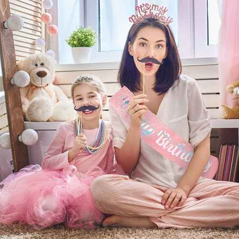 AOPRIE Silver Pink Rhinestone Birthday Tiara & Crowns for Women & Girls, 2 Pack
