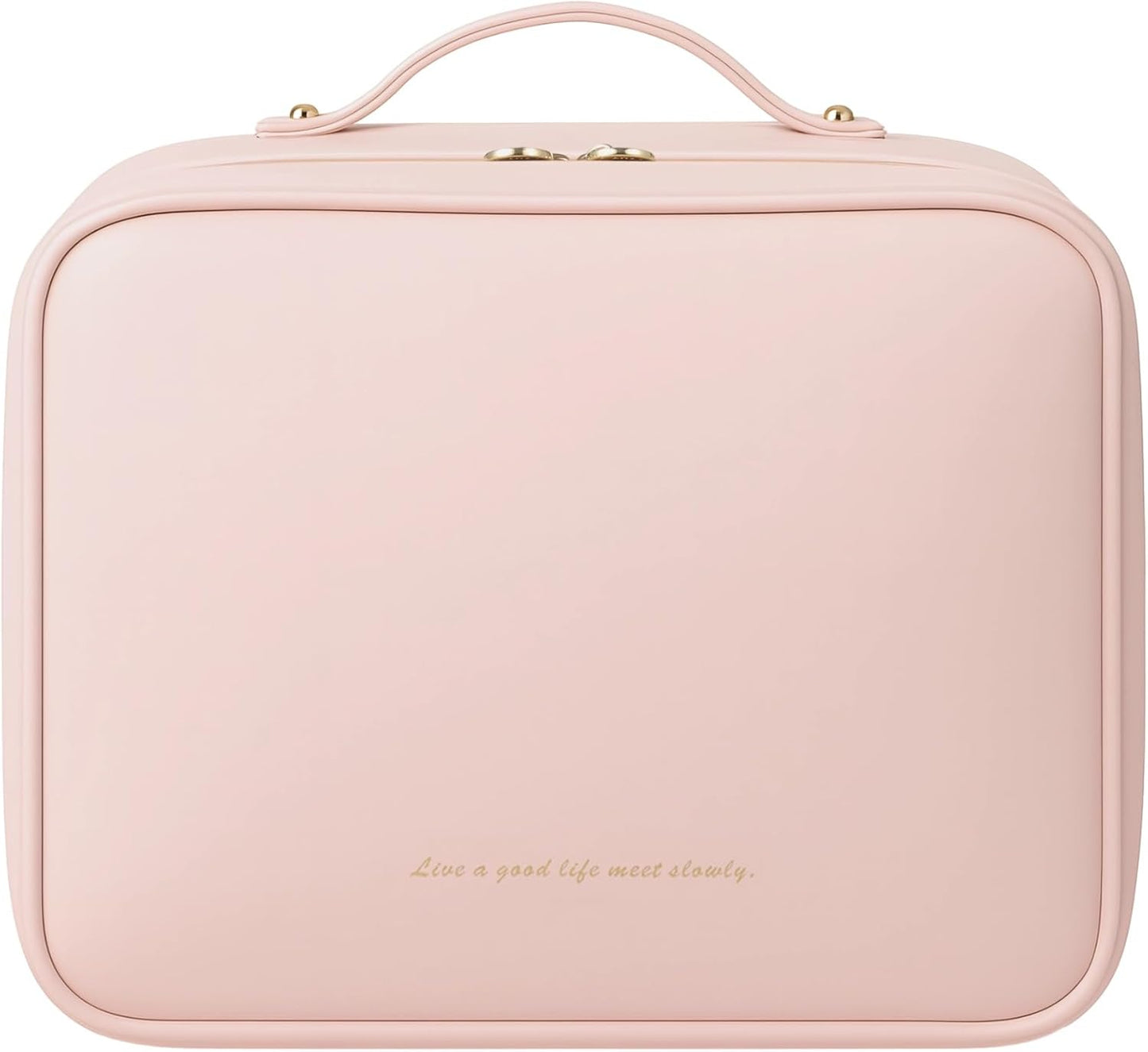 Travel Makeup Bags for Women - 12.2" Waterproof PU Leather with Compartments & Pockets