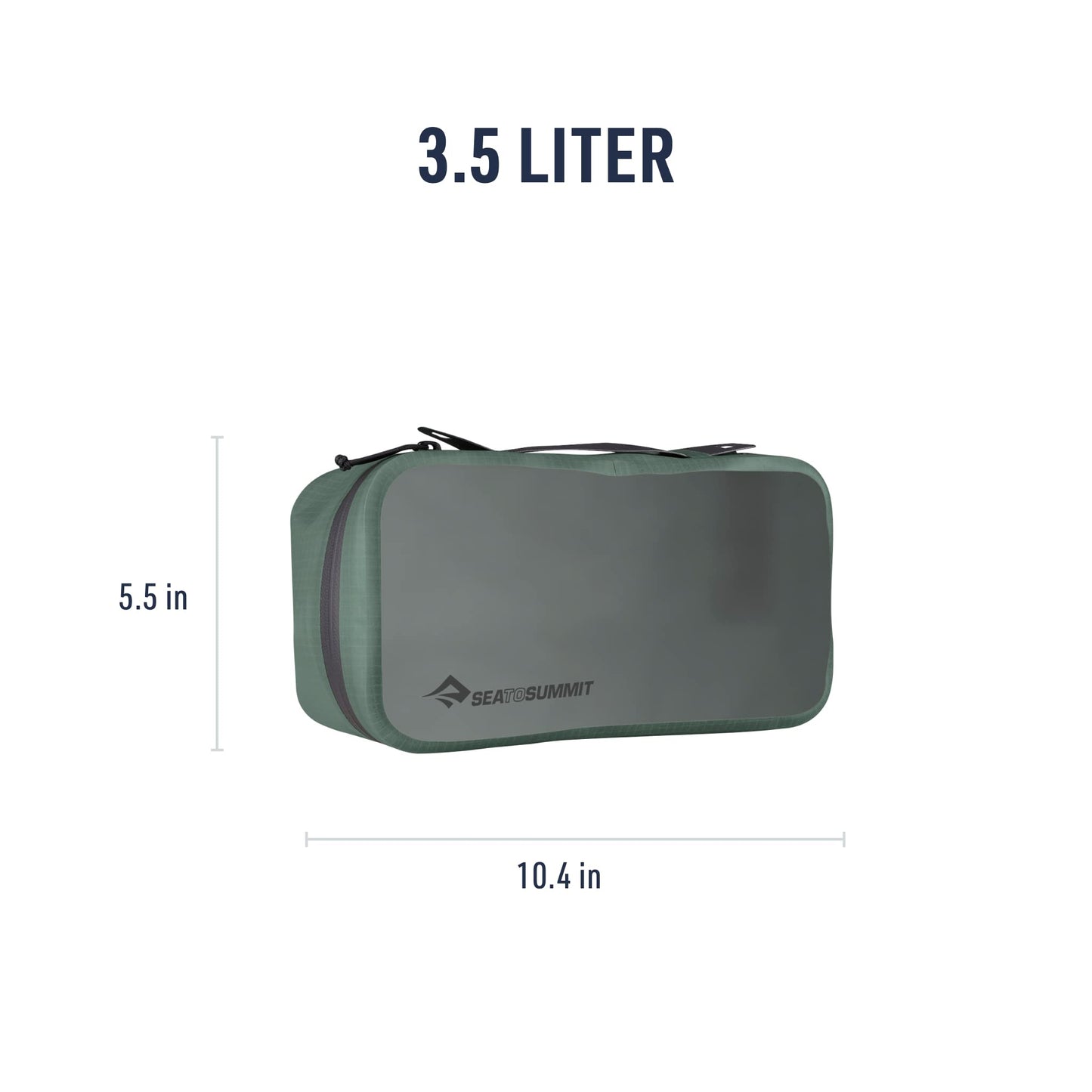 Sea to Summit Hydraulic Packing Cube, Dust and Water-Resistant Travel Organizer, MD / 3.5 Liter, Laurel Green