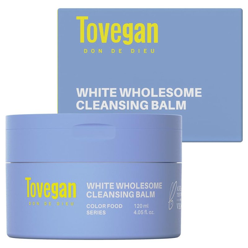 TOVEGAN White Wholesome Cleansing Balm｜Waterproof Makeup Remover｜Sebum Control & Blackhead Care｜Pore Purifying Massage Formula 4.05 fl.oz